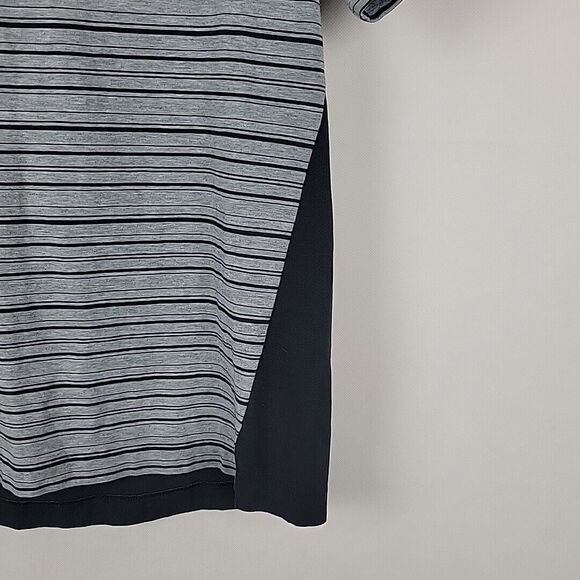 Lululemon Precision Tee Mens Small Gray Black Striped Vented Running Athletic - Picture 8 of 10